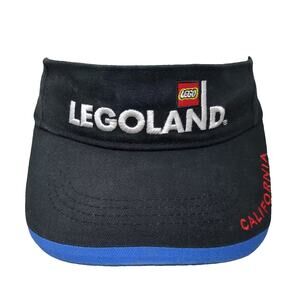 Legoland Visor Hat Black Blue California Embroidered Strapback OS Adjustable